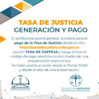 TASA DE JUSTICIA- GENERACIÓN Y PAGO